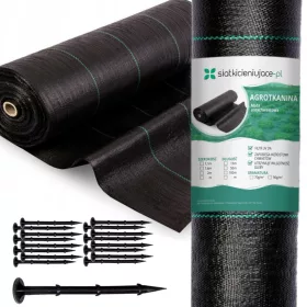   Агротекстил - Селскостопански плат за мулчиране (против плевели) gridcieniujace.pl черен 160 x 5000 cm 70 g/m²