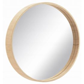    Стенно огледало Matkam, кръгло, дървена рамка, 500 x 500 мм