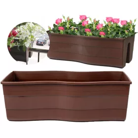    Форма-Пластмасова саксия 58,5 см х 29 х 20 см пластмасови нюанси на кафяво и бежово