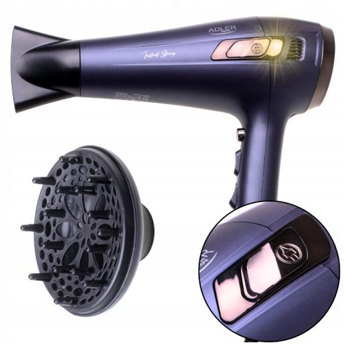  Сешоар ADLER EUROPE Сешоар 2400W йонизационен прибиращ се кабел