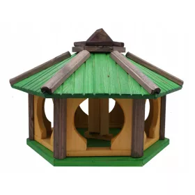    Голяма зелена стояща дървена хранилка за птици KW52 полски производител