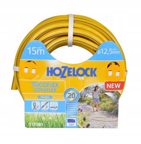  Hozelock 117001 Градински маркуч 15 м Сив, Жълт PVC