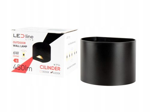  LEDLine градинска стенна лампа черна, интегриран 6 W LED източник