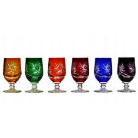   Чаши за вино - Чаши за тинктура, чаши за водка milenakrysztaly.pl Трева прозрачна, многоцветна 35 мл 6 бр.