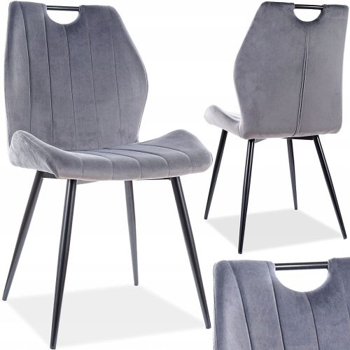  СТОЛ Arco VELVET, черен, сива рамка