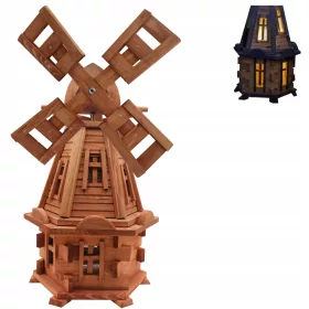    Градински вентилатор 85см със соларно LED осветление