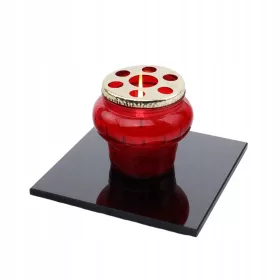   Черна Стъклена Подложка за Свещи - 30x30 см, Квадратна