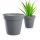 Prosperplast саксия 39 cm x 39 x 36 cm диаметър 39 cm пластмасови нюанси на сиво и сребро