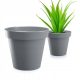  Prosperplast саксия 39 cm x 39 x 36 cm диаметър 39 cm пластмасови нюанси на сиво и сребро