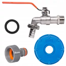    ИЗПУСКАТЕЛЕН КРАН ЗА MAUZER Метален кран 1000L Комплект за резервоар 1/2" маркуч