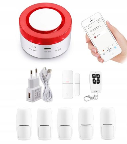 БЕЗЖИЧНА СИРЕНА WiFi АЛАРМА ТУЯ ПОЛСКА +5 ПИР