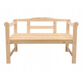   Градинска пейка - Пейка с облегалка, дърво, 118 х 43,6 см