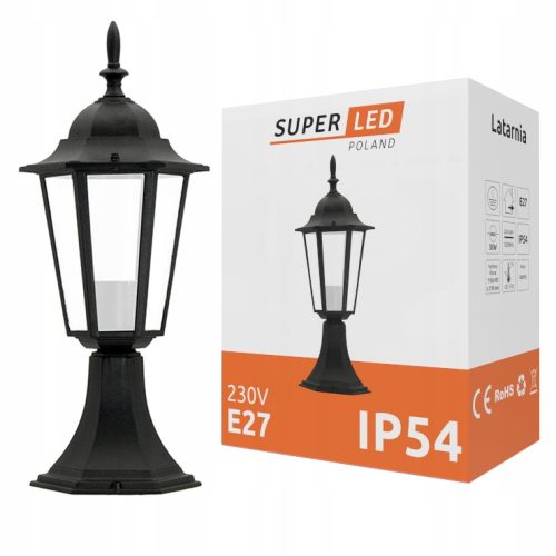 Стълбове за осветление - Черен осветителен стълб SuperLED 8223 42,5 см