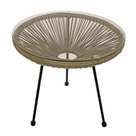   Градинска маса - DOMAREX кръгла маса от техноратан 50 х 50 х 49 см