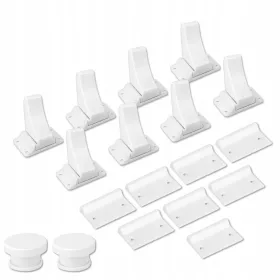  Брави за шкафове Locx бели 8 бр