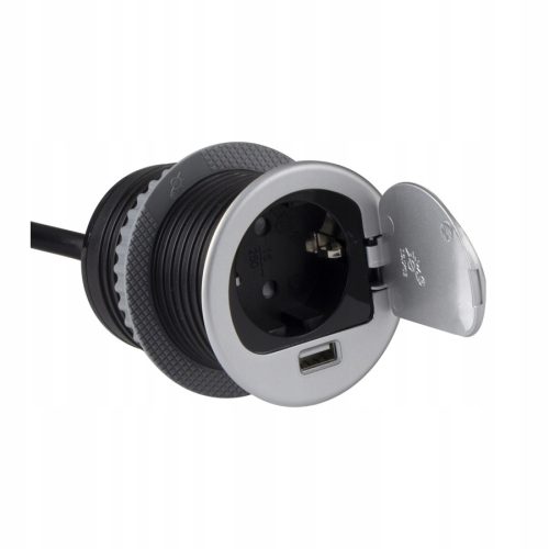 Design Light електрически контакт за плот, сребрист