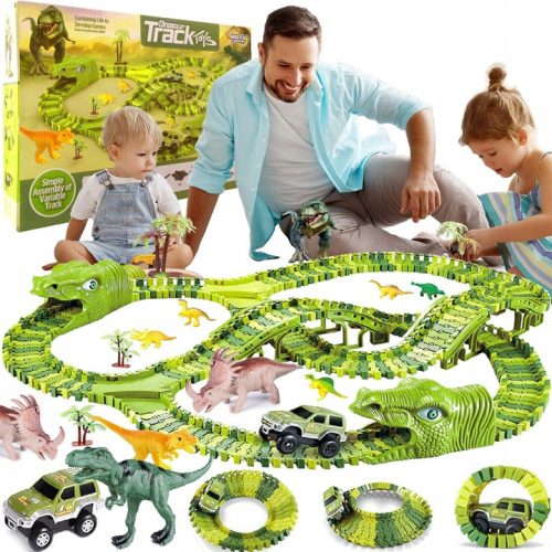  MEGA RACE TRACK XXXL DINOSAUR DINO PARK 271 EL, Джурасик парк, пластмаса