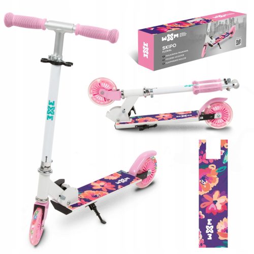  Сгъваема тротинетка Kidwell WXM Skipo Floral, бяло и розово