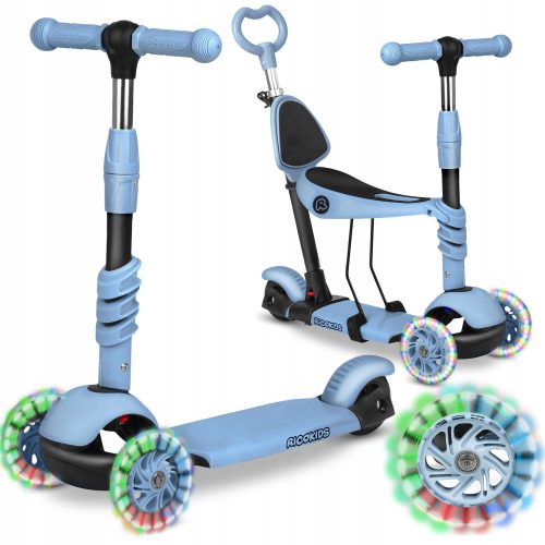  Тротинетка RicoKids Todi 765401 с три колела, синьо-сива