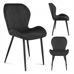    Маркадлер стол, черно кадифе, 1 бр.