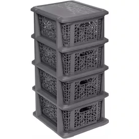    Поставка за кошница от четири части бамбук антрацит