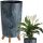 Deco4Home саксия 20 см x 20 x 36,5 см диаметър 20 см пластмаса антрацит, нюанси на сиво и сребро