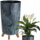  Deco4Home саксия 20 см x 20 x 36,5 см диаметър 20 см пластмаса антрацит, нюанси на сиво и сребро