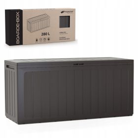   Градинска кутия за съхранение - Пластмасов градински сандък, 280 л, кафяв