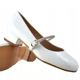    ЧЕХЛИ Сребърна КАИШКА Heel COMMUNION WHITE детски обувки екологична кожа 35 номер