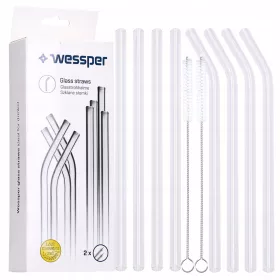   WESSPER СТЪКЛЕНИ СЛАМКИ ЗА МНОГОКРАТНА УПОТРЕБА 8 бр