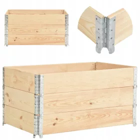   Палетни яки, 3 бр, 80x120 см, масивно дърво