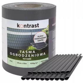   Оградна лента с щипки Contrast TO1000 графит 19 см х 35 м