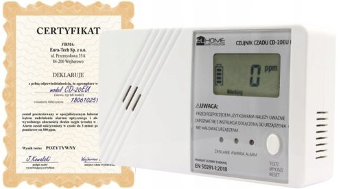Детектор за въглероден окис CD-20EU полски на 3 години