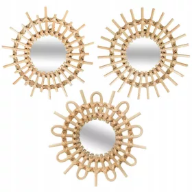    Стенно огледало Atmosphera, кръгла рамка, дърво, метал 280 х 280 мм