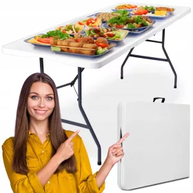   Градинска маса, фотьойл - Туристическа маса eHokery 74 x 180 x 73,5 cm бяла