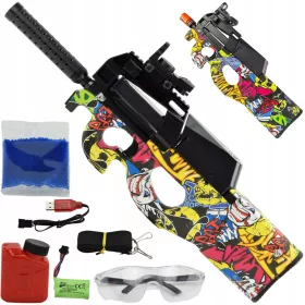    АВТОМАТИЧНА ПУШКА BALLS GEL P90 GUN LUNCHER + Книга със стикери, комикси Shop_lolki
