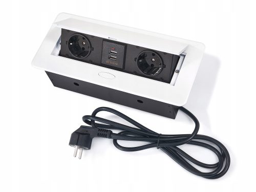 Електрически контакт, USB настолен Led Expert бял