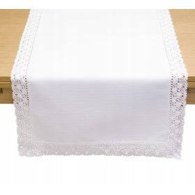   Покривка, пътека - Бяла пътека за маса 240 х 40 см