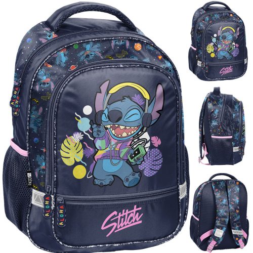  Ученическа раница с много отделения Lilo and Stitch Paso Shades of purple, Shades of blue, Multicolor 19 l