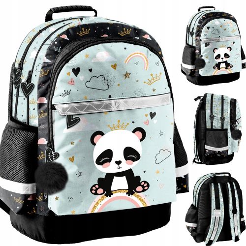 Ученическа раница Panda от Paso с ергономичен дизайн и отражателни елементи