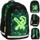 Ученическа раница Starpak Pixel Green с водоустойчив покритие