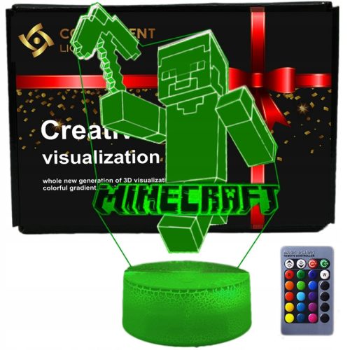  3D LED USB нощна лампа + дистанционно управление Minecraft Game