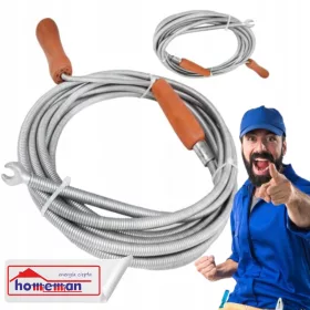   КАНАЛИЗАЦИОННА ПРУЖИНА ТРЪБА ТРЪБА СПИРАЛА 3 M + Фирмен стикер HomeMan