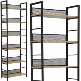    Рафтове за библиотека Signal 60 см x 187 см x 28 см, естествен дъб