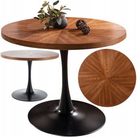    СИГНАЛНА МАСА AMADEO КРЪГЛА МДФ ОРЕХ / МАТОВ ЧЕРЕН