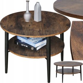    Холна маса Signal Ella, кръгла, 80 x 80 x 45 см, нюанси на кафявото