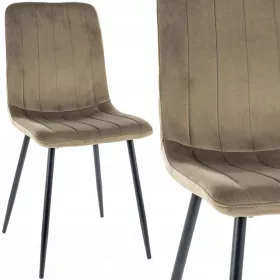    СТОЛ ALAN VELVET, ЧЕРНА РАМКА/МАСЛИНОВО БЛУВЕЛ 77