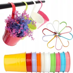    Саксия Цветни саксии КОМПЛЕКТ 10 ЧАСТИ 10 см х 10 х 10 см метал