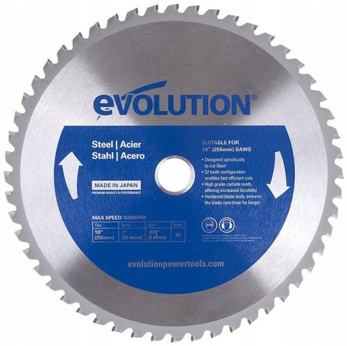  Evolution Widia Saw Tct за рязане на стомана 255mm/52Z
