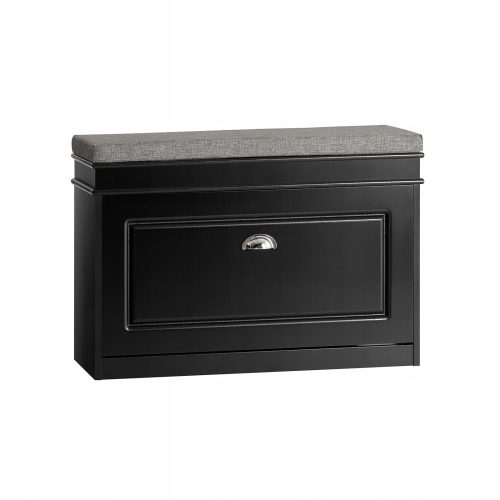  Шкаф за обувки със седалка SoBuy 75 x 51 x 24 см черен
